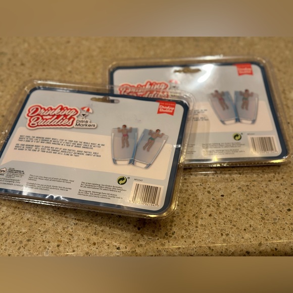 Drinking Buddies Beer Cocktail Wine Glass Male Novelty Charm Markers  (2)New NWP - Picture 3 of 15